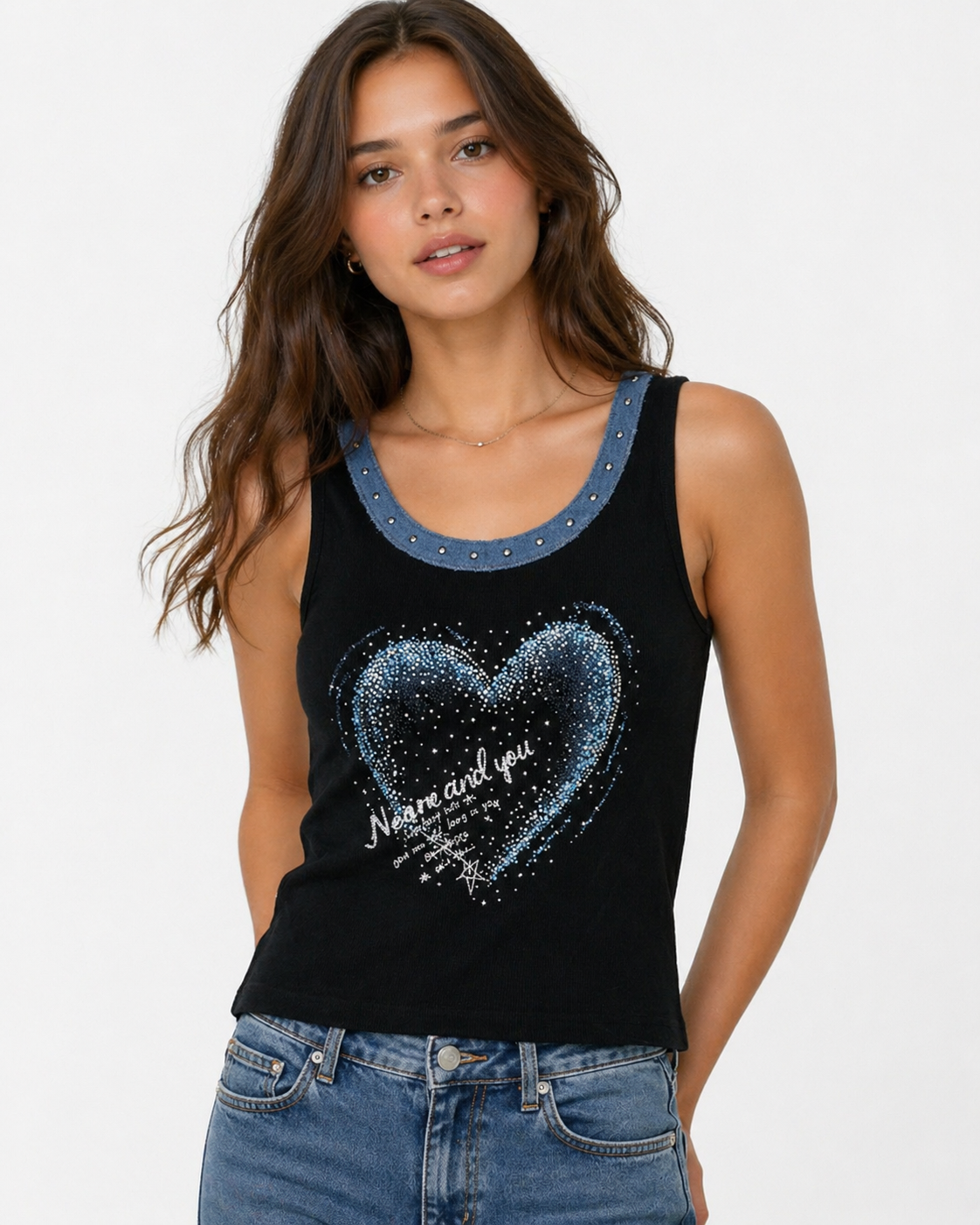 Playera sin mangas con corazón