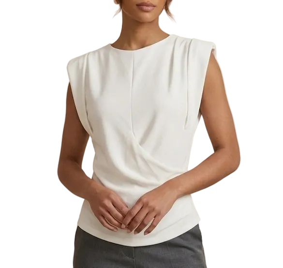 Blusa Drapeada sin Mangas