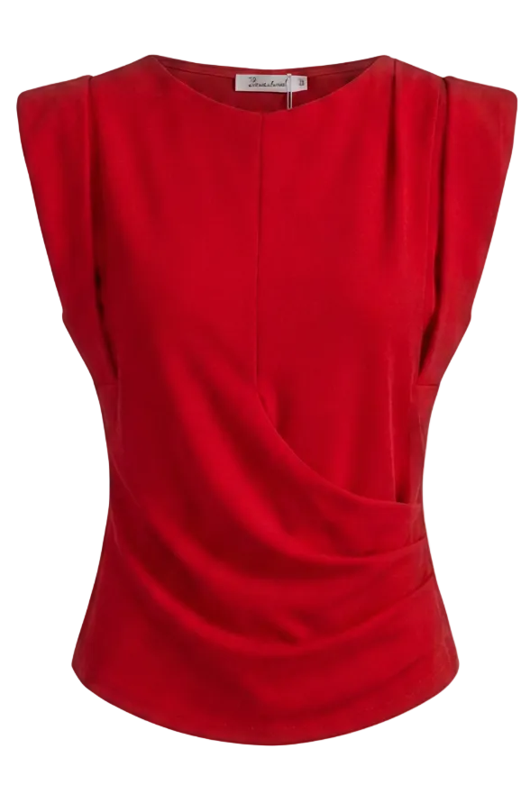 Blusa Drapeada sin Mangas