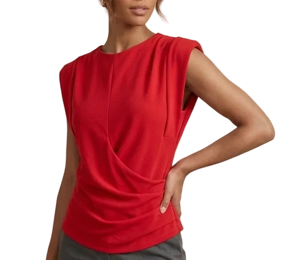 Blusa Drapeada sin Mangas